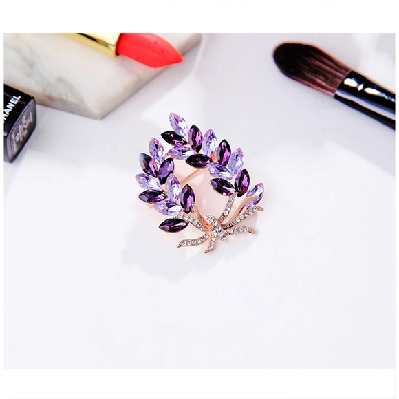 Fashion Rhinestones Bauhinia Flower Brooch - Picture 7 of 7